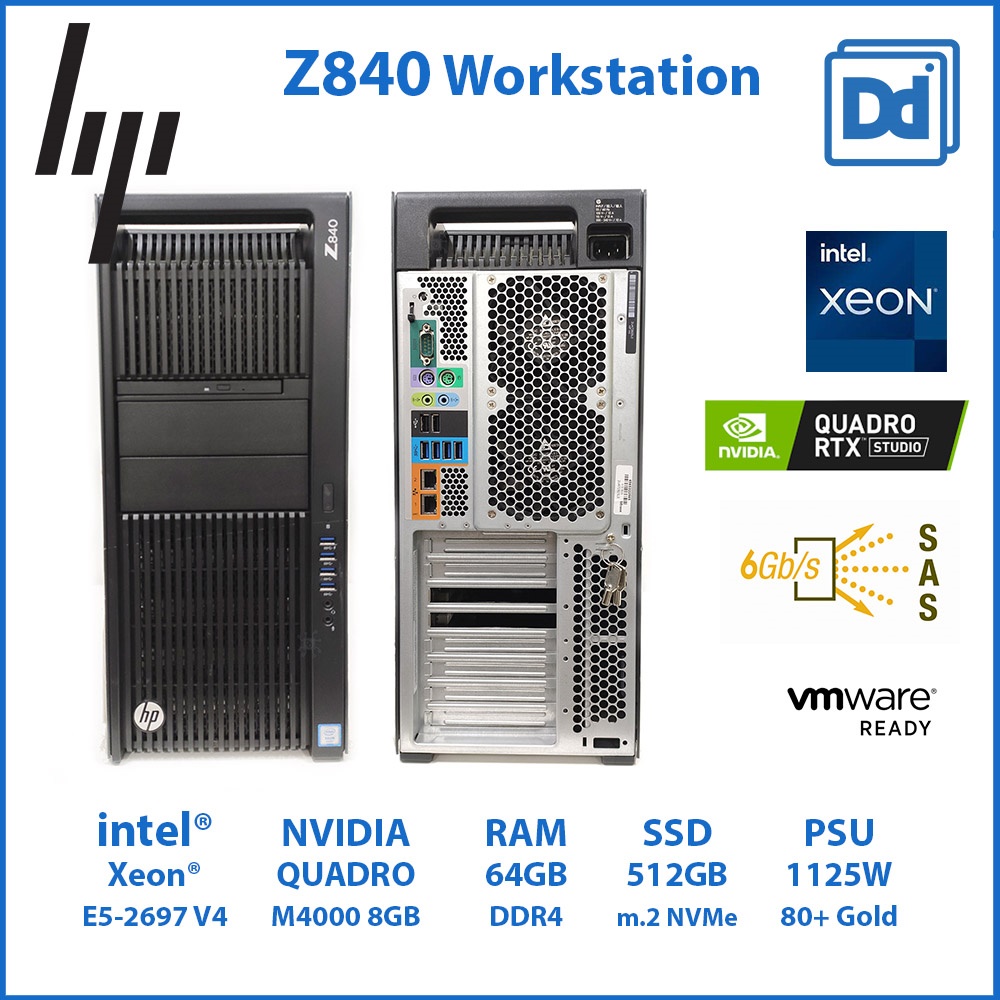 HP Z840 INTEL XEON E5-2697V4 36C / 72T RAM 64GB NVMe 500GB + SAS 4TB ...